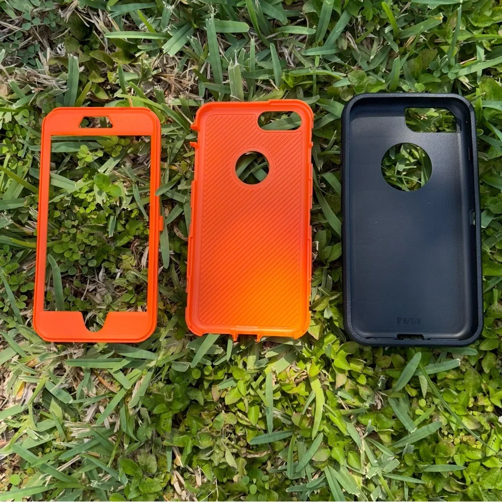 Rugged Black and Orange Phone Case /iPhone 8 plus